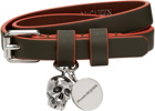 Alexander McQueen Khaki & Orange Double Wrap Bracelet