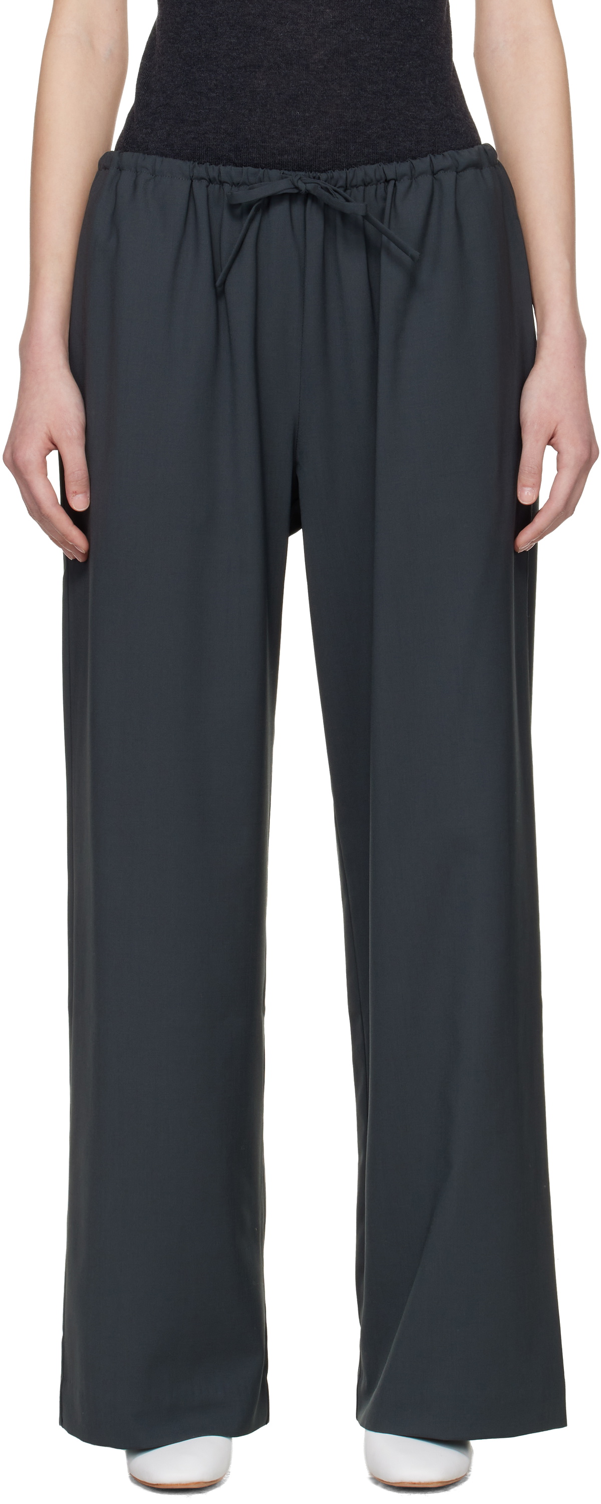 Cordera Gray Tailored Drawstring Trousers
