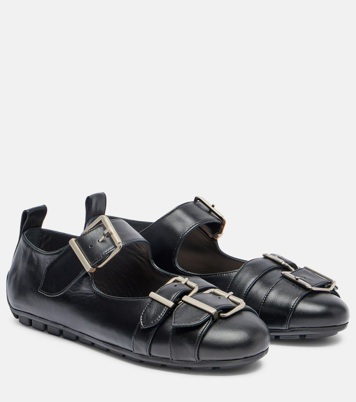 Simone Rocha Buckle Ballerina leather ballet flats