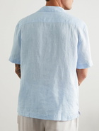 Frescobol Carioca - Angelo Camp-Collar Linen Shirt - Blue