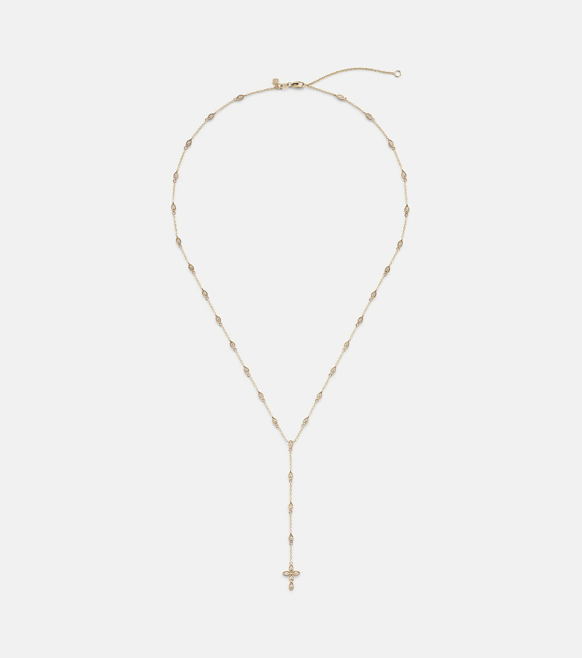 Sydney Evan Cross 14kt gold pendant necklace with diamonds