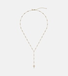 Sydney Evan Cross 14kt gold pendant necklace with diamonds