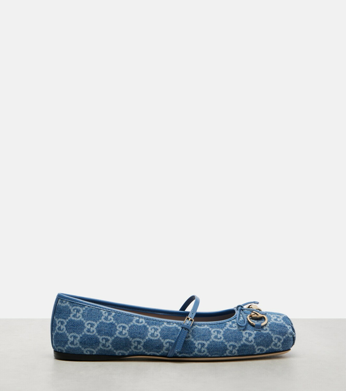 Gucci Gucci Horsebit GG denim ballet flats