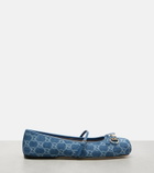 Gucci Gucci Horsebit GG denim ballet flats