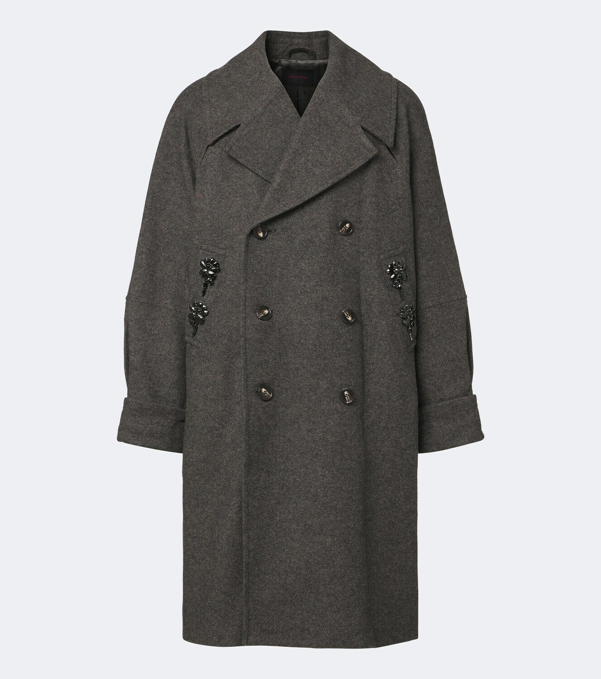 Simone Rocha Embellished oversized wool-blend coat