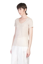 120% Lino T-shirt In Beige Linen