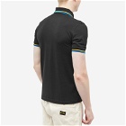 Fred Perry Authentic Men's Twin Tipped Polo Shirt - Made in England in Black/Royal Blue/Stockholm Yellow