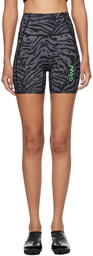 GANNI Gray & Black Active Shorts