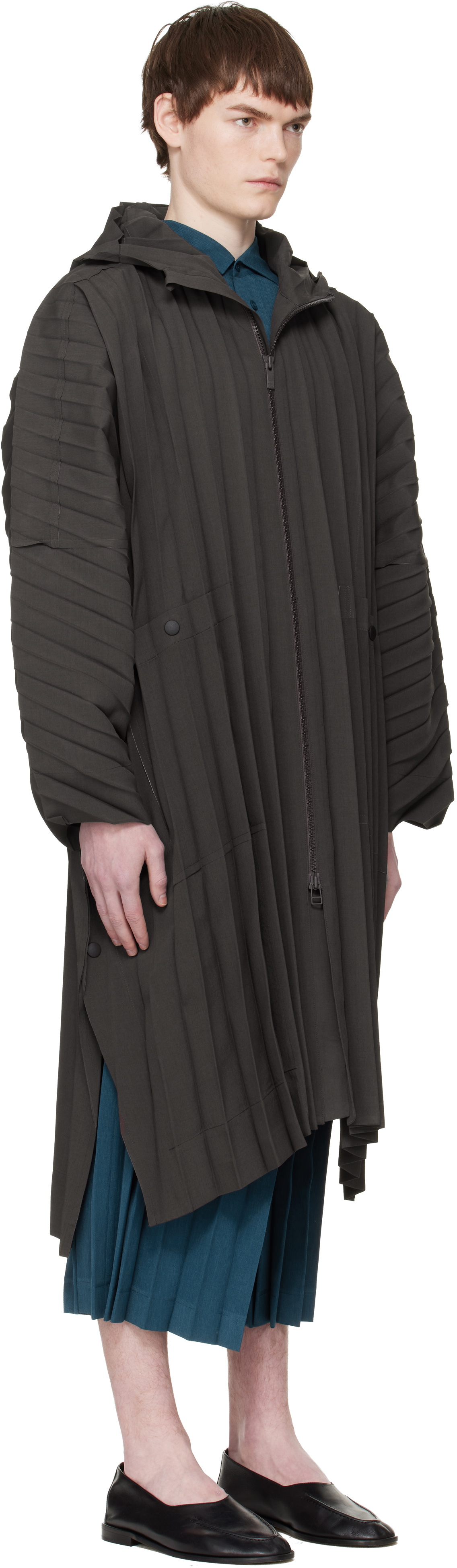 HOMME PLISSÉ ISSEY MIYAKE Brown Edge Light February Coat
