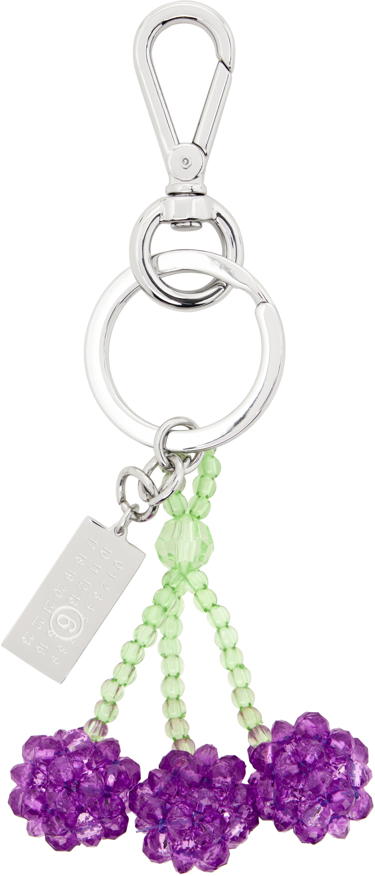MM6 Maison Margiela Purple Cherry Beaded Numeric Keychain