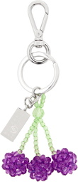 MM6 Maison Margiela Purple Cherry Beaded Numeric Keychain
