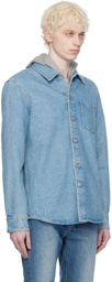 A.P.C. Blue Vittorio Brodée Poitrine Denim Shirt