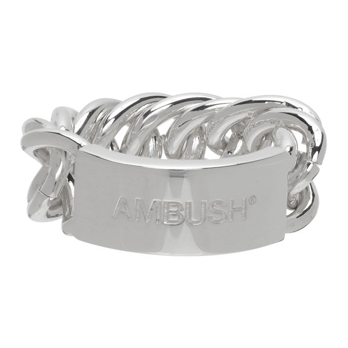 Photo: Ambush Silver Logo Chain Ring