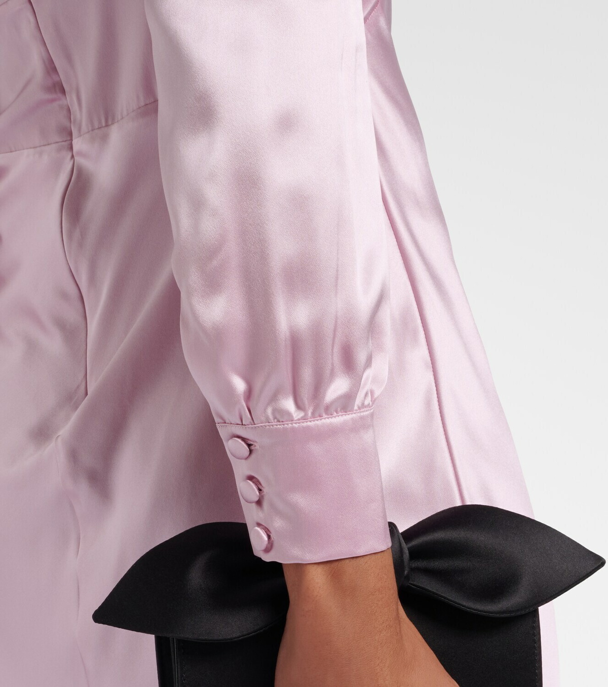 Alessandra Rich Lace-trimmed silk satin midi dress