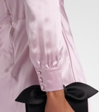 Alessandra Rich Lace-trimmed silk satin midi dress