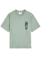 Warren Lotas Dark Feast Printed Cotton T-shirt Grey