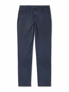Purdey - Slim-Fit Straight-Leg Cotton-Blend Twill Trousers - Blue