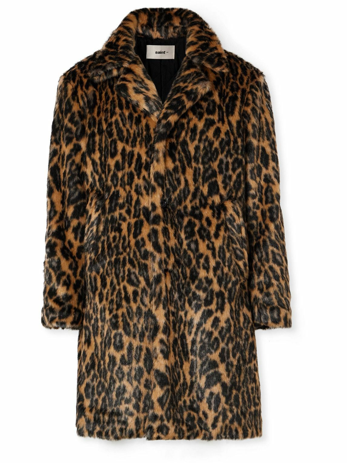 SAINT Mxxxxxx - Padded Leopard-Print Plush Coat - Brown