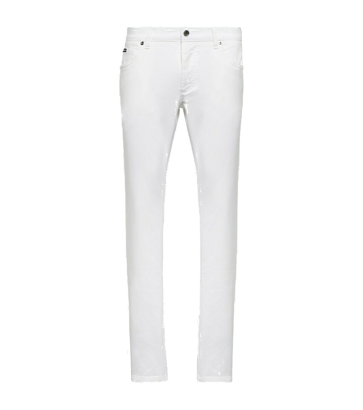 Dolce & Gabbana White Cotton Straight-Leg Jeans