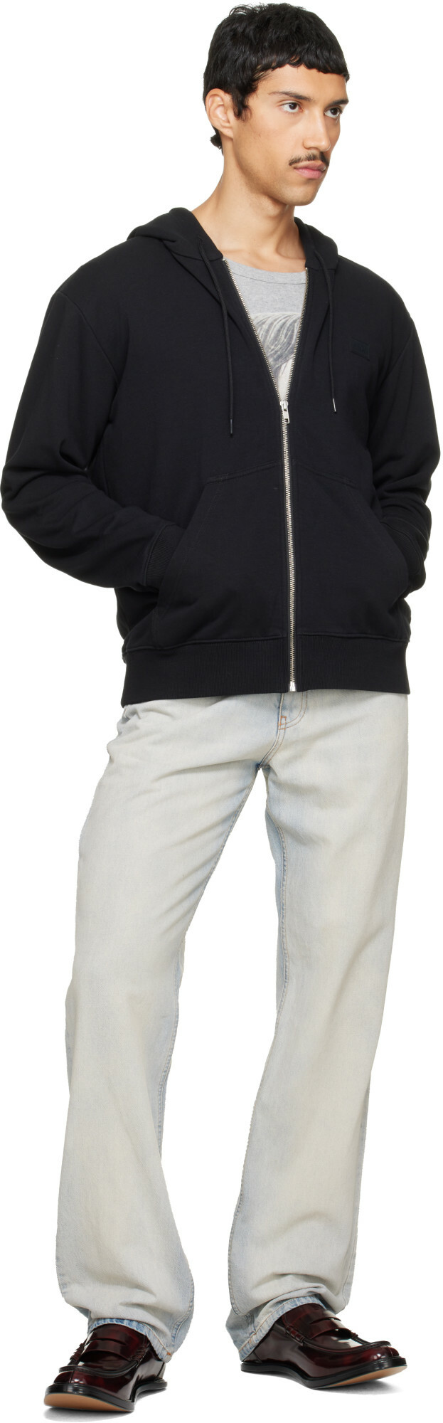 MM6 Maison Margiela Black Rubber Patch Hoodie