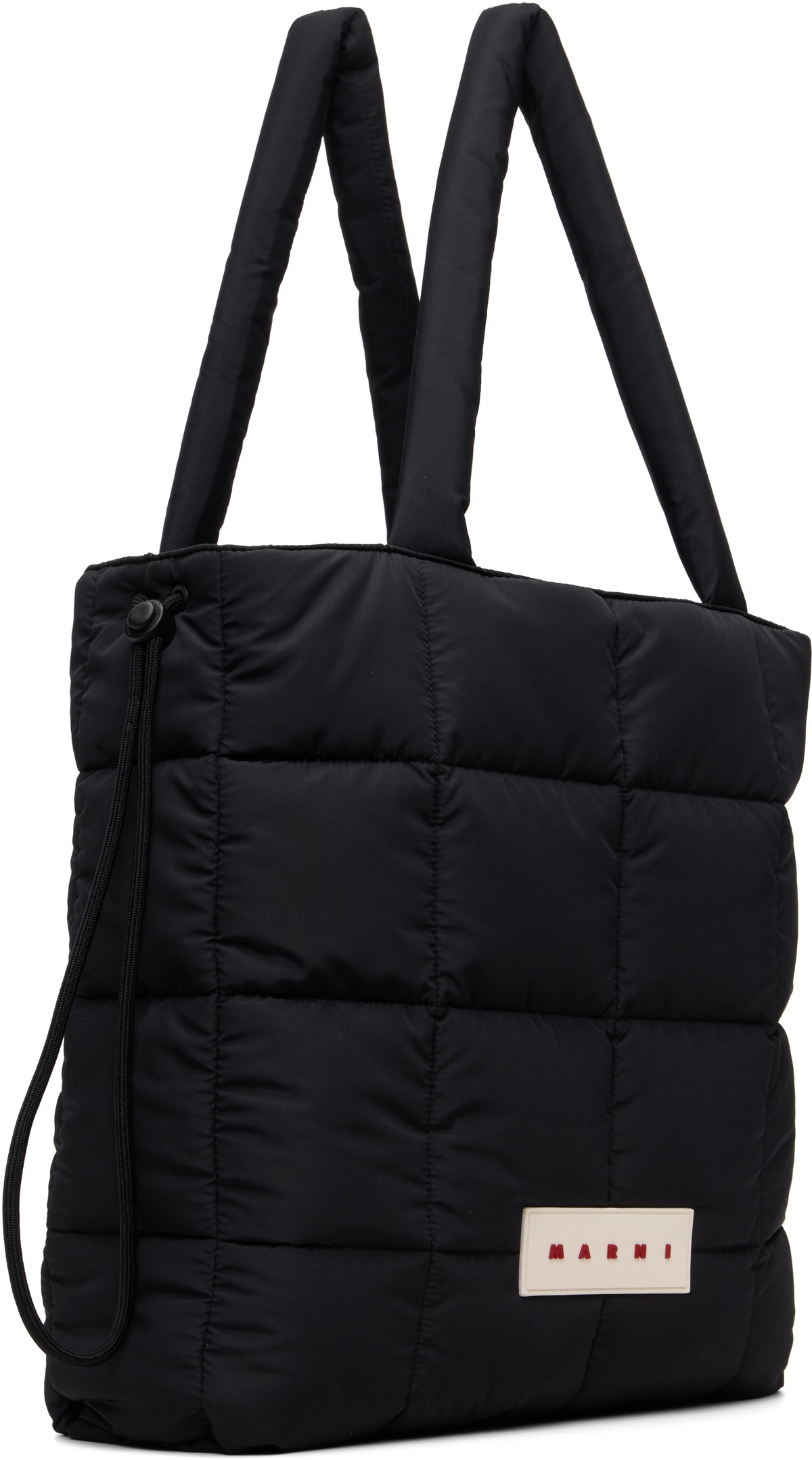 Marni Black Quilted Logo Tote