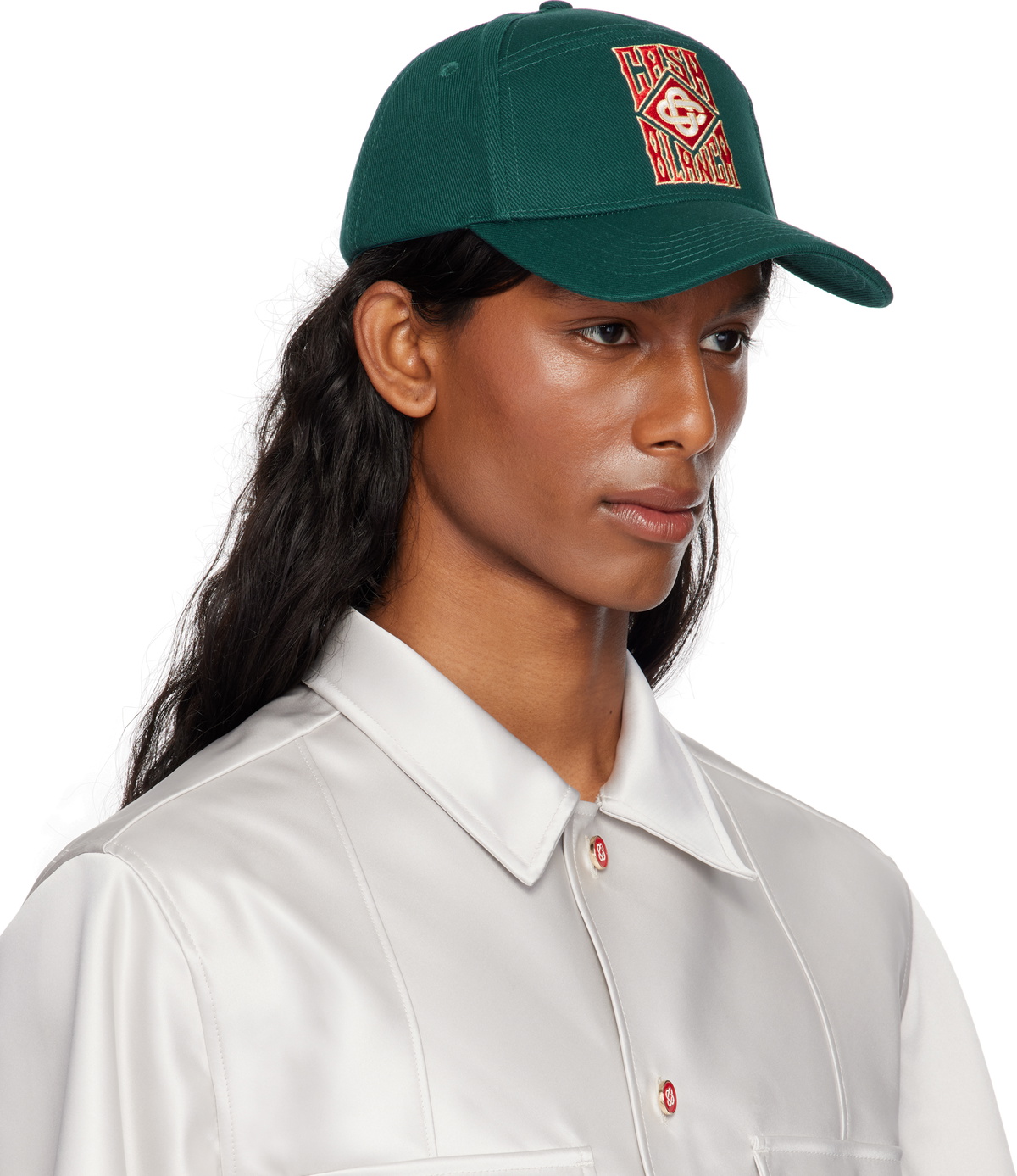 Casablanca Green Gothic Logo Cap Casablanca