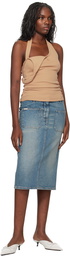 Courrèges Beige Asymmetric Rib 90's Tank Top