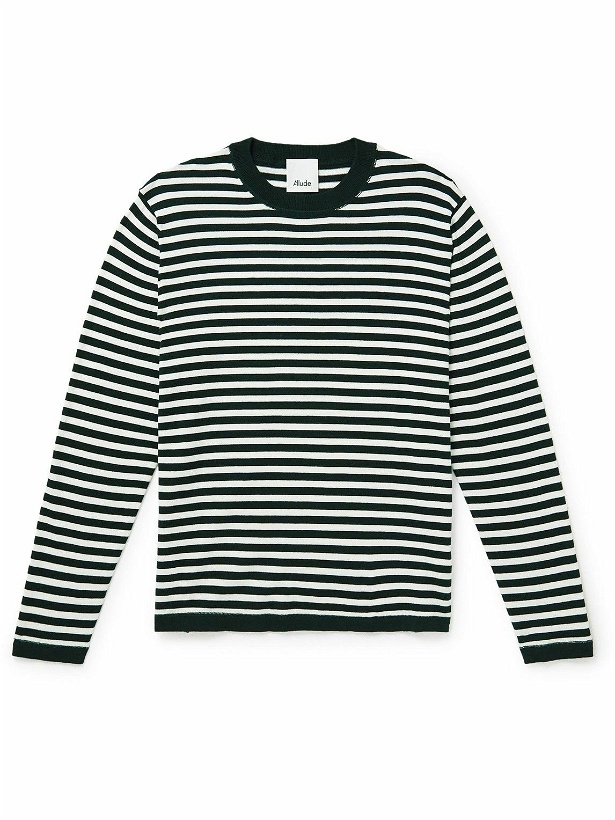 Photo: Allude - Striped Cotton-Blend Sweater - White