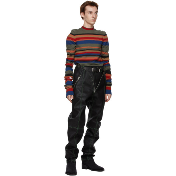 Y/Project Black Faux-Leather V Pants Y/Project