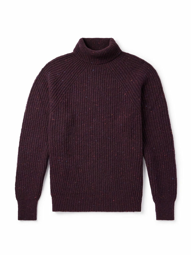 Photo: Inis Meáin - Boatbuilder Merino Wool and Cashmere-Blend Rollneck Sweater - Red