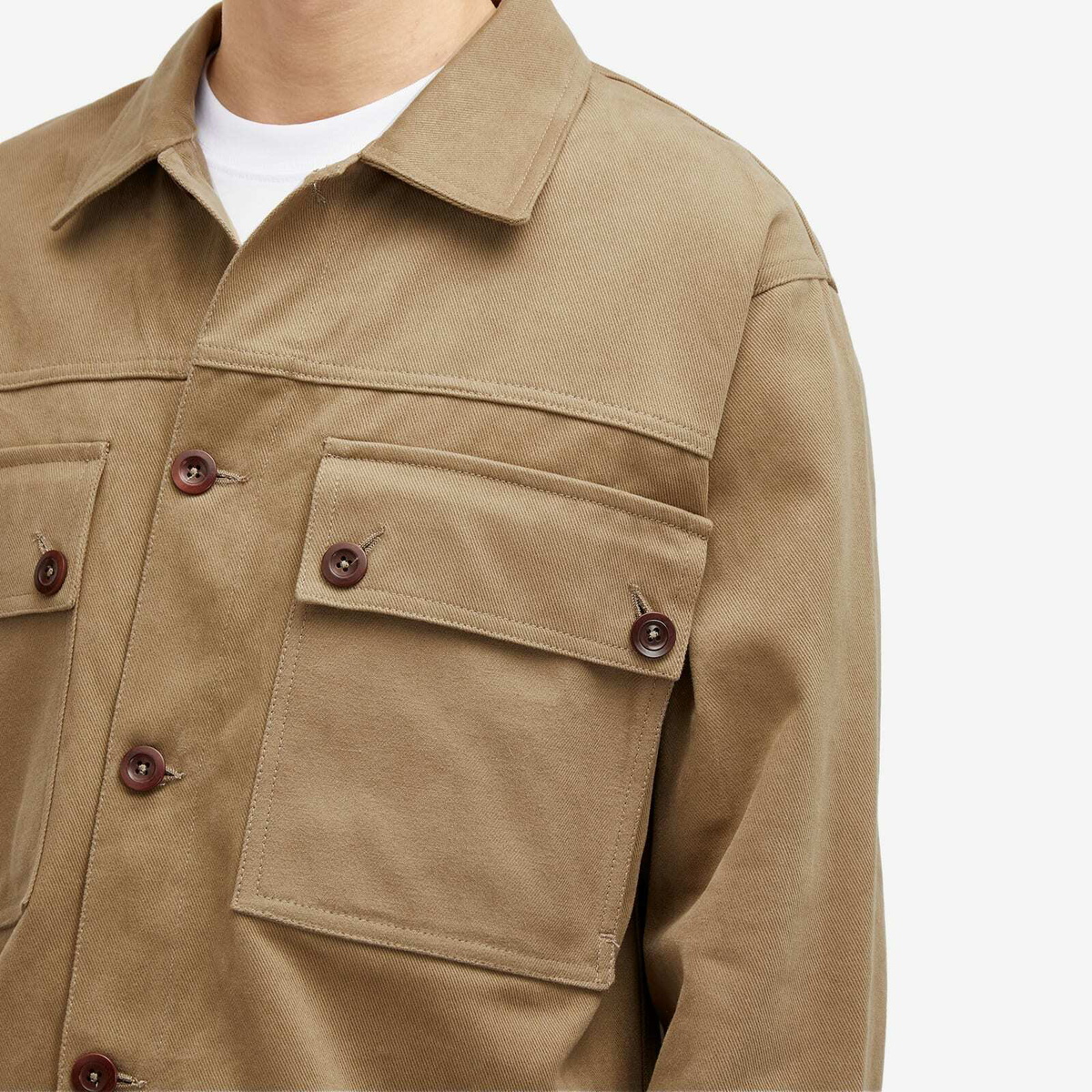 Café Mountain Men's Reverse Panel Workers Jacket in Washed Limestone