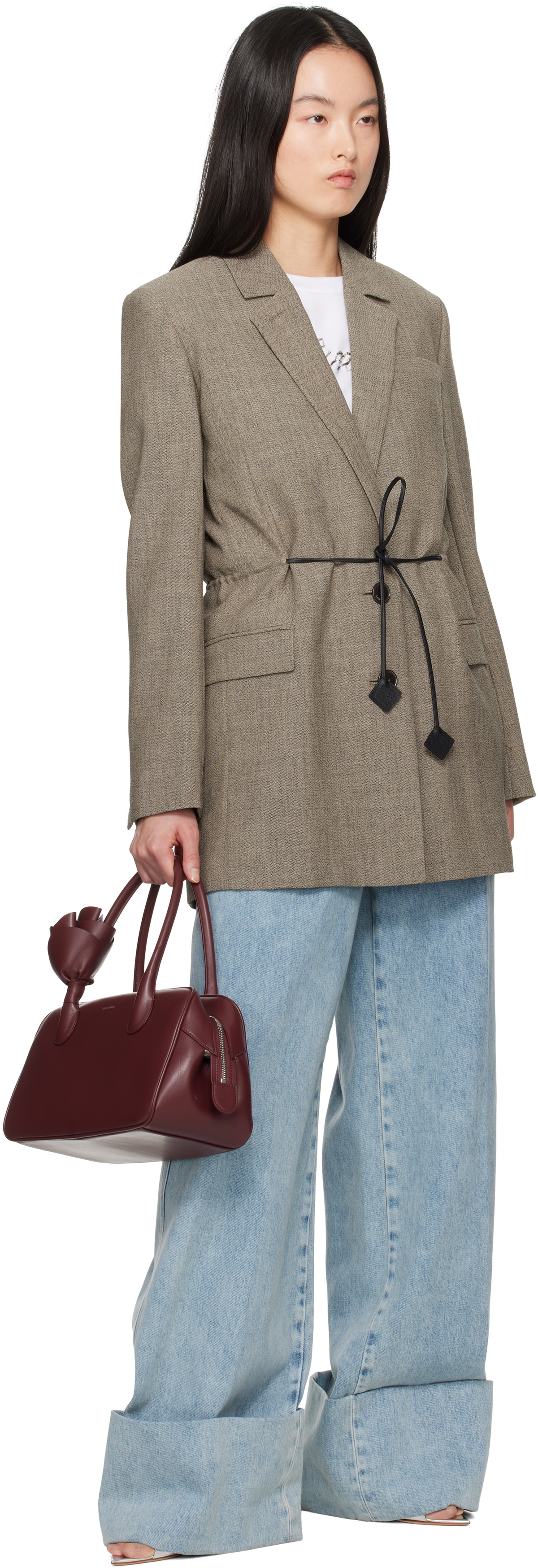 Lanvin Brown Belted Wool Blazer