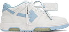 Off-White White & Blue Out Of Office Leather Sneakers