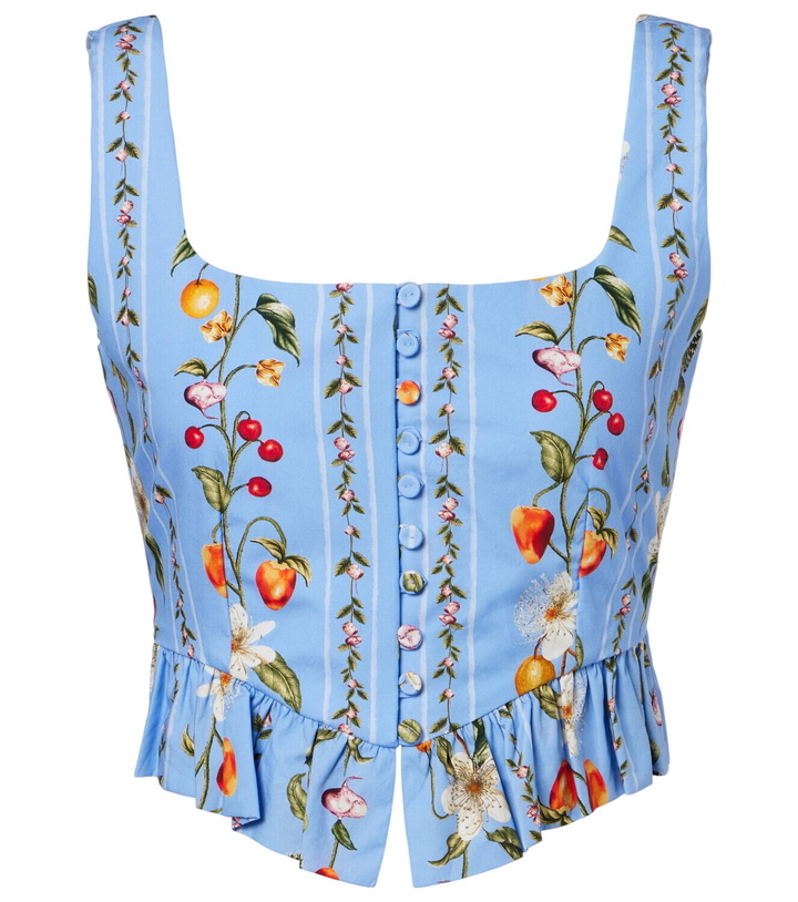 Photo: Agua by Agua Bendita Eslabón printed cotton bustier top