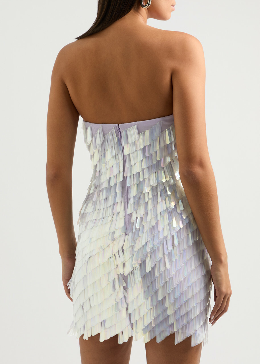knee length dresses for ladies Ellie Lilac Strapless Mini Dress - US 4