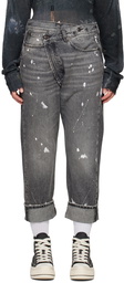 R13 SSENSE Exclusive Black Crossover Jeans