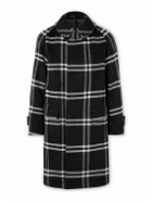 Kaptain Sunshine - Throwing Fits Checked Wool-Flannel Coat - Black