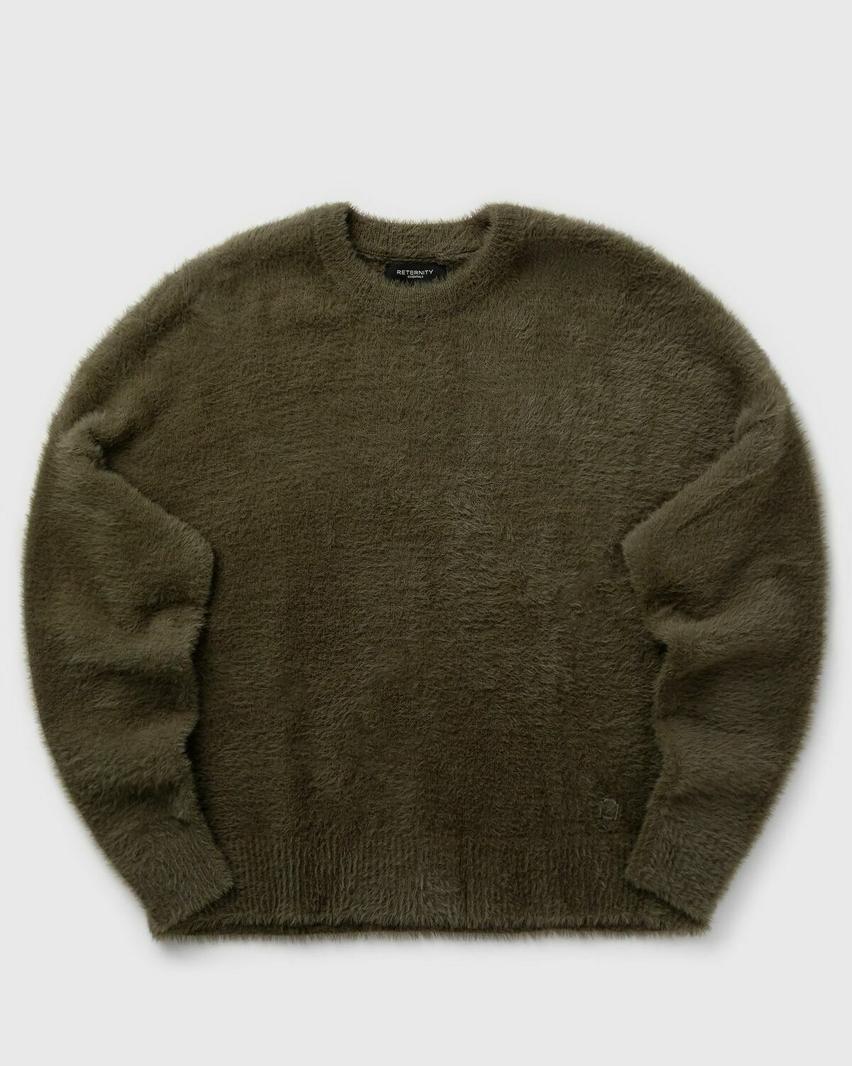 Reternity ESSENTIAL FURRY KNIT SWEATER Green Mens Pullover