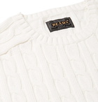 Beams Plus - Slim-Fit Cable-Knit Cotton Sweater - Off-white