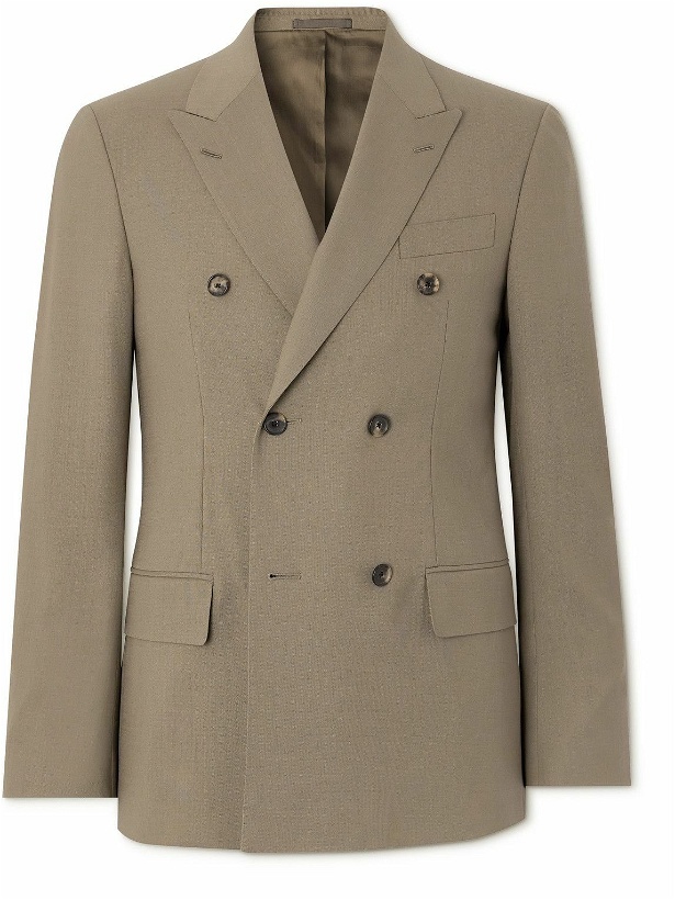 Photo: Caruso - Double-Breasted Wool Suit Jacket - Brown