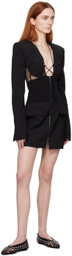 Nensi Dojaka Black Hybrid Jacket Minidress