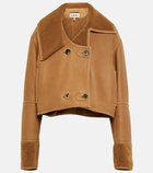 Loewe - Shearling-trimmed leather jacket