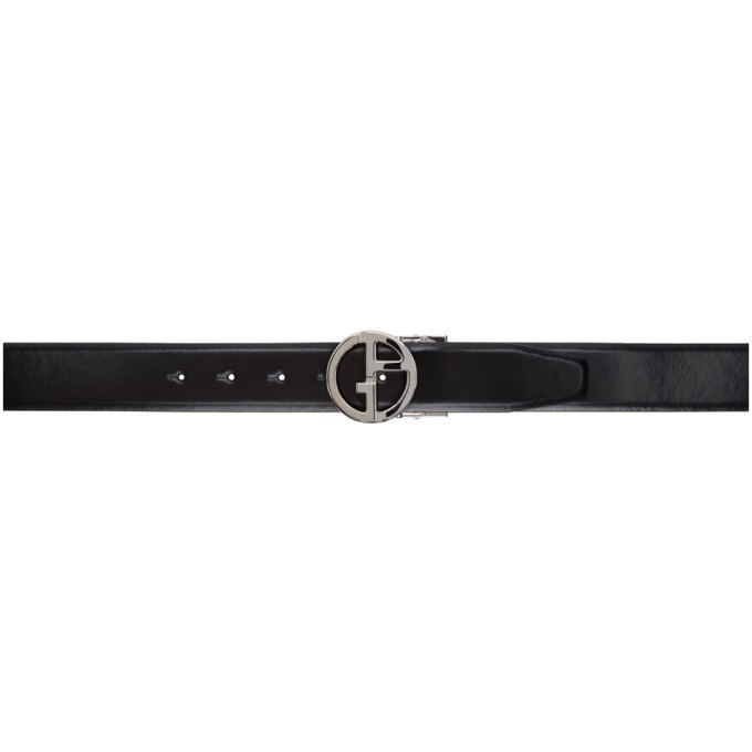 Photo: Giorgio Armani Reversible Black Classic Logo Belt