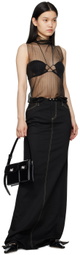 JUNEYEN Black Sheer Turtleneck
