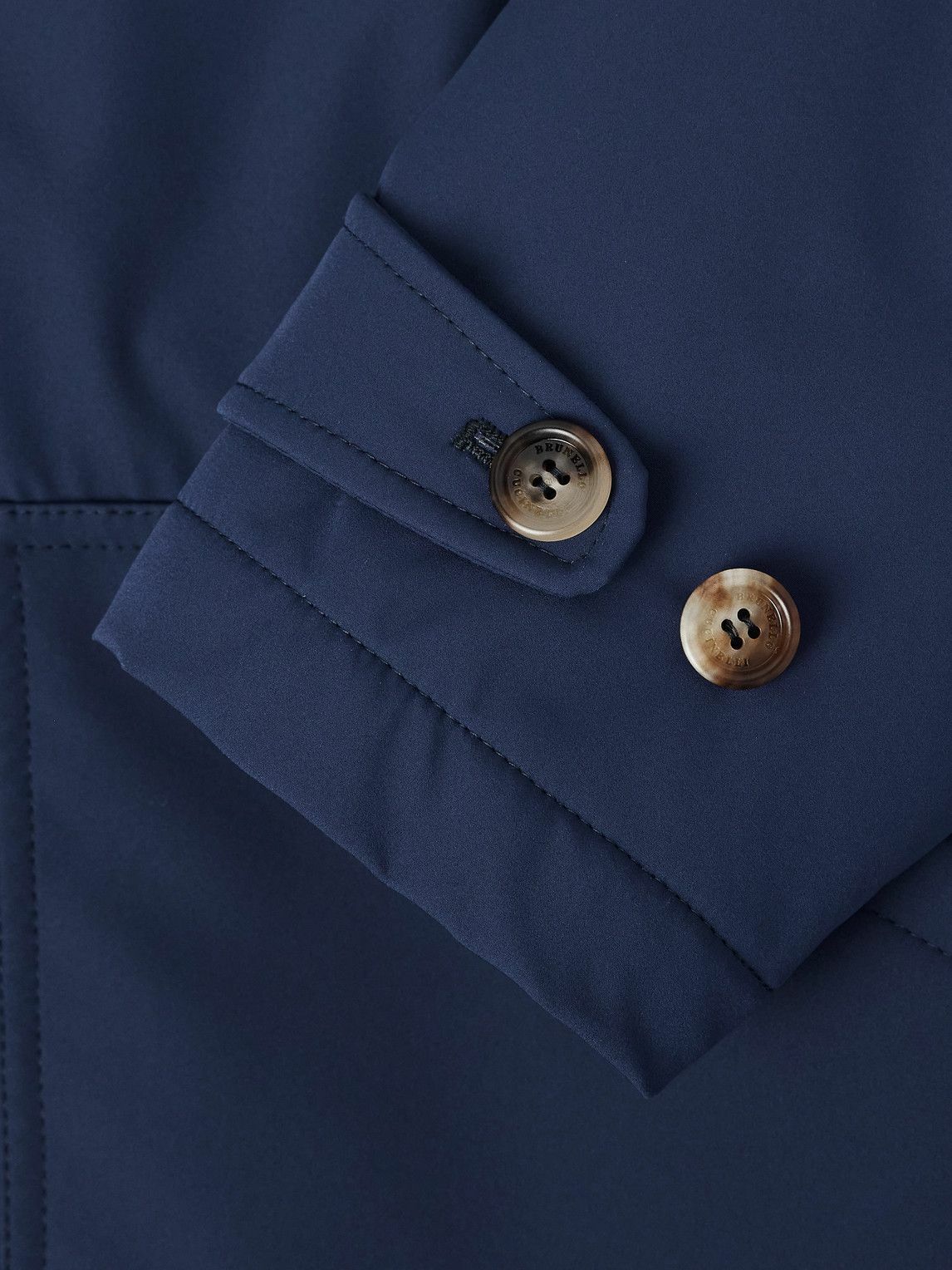 Brunello Cucinelli - Shearling-Trimmed Shell Parka - Blue