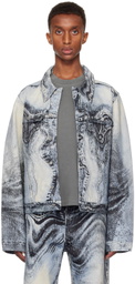 CAMPERLAB Blue Distorted Print Denim Jacket