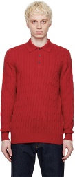 Ghiaia Cashmere Red Spread Collar Polo