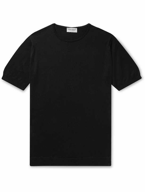Photo: John Smedley - Belden Slim-Fit Knitted Sea Island Cotton T-Shirt - Black