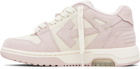 Off-White Pink Out Of Office Calf & Suede Sneakers