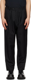 Lownn Black Two Pleat Trousers